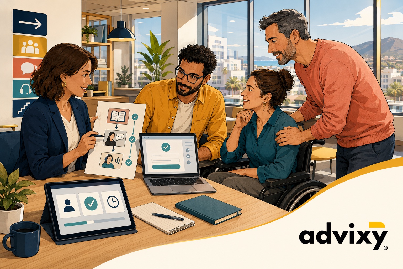 Professionisti verificano documenti, un sito web e un sistema di rilevazione presenze per applicare l’accessibilità cognitiva in un’impresa